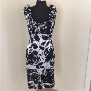 White house black market ruffle dress